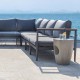 Glitzhome 9 Piece Outdoor Patio Black Aluminum Sectional Conversation Sofa Set with Cushions