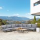 Glitzhome 9 Piece Outdoor Patio Black Aluminum Sectional Conversation Sofa Set with Cushions