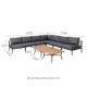 Glitzhome 9 Piece Outdoor Patio Black Aluminum Sectional Conversation Sofa Set with Cushions