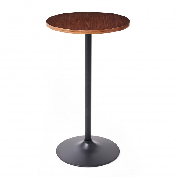 Glitzhome 41.75"H Bar Table with Walnut Top and Black Base