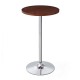 Glitzhome 41.75"H Bar Table with Walnut Top and Chrome Plated Base
