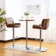 Glitzhome 41.75"H Bar Table with Walnut Top and Chrome Plated Base