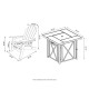 Elm PLUS 1 Piece 50000-BTU Square Tiles Top Aluminum Propane Fire Pit Table and 4 Piece White HDPE Folding Adirondack Chairs