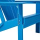 Elm PLUS 1 Piece 50000-BTU Square Tiles Top Aluminum Propane Fire Pit Table and 4 Piece Pacific Blue HDPE Folding Adirondack Chairs