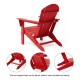 Elm PLUS 1 Piece 30000-BTU Tan Aluminum Propane Fire Pit Table and 4 Piece Red HDPE Folding Adirondack Chairs
