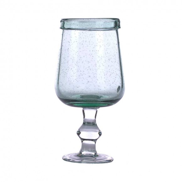 Glitzhome 10.24"H Bubble Decorative Glass Goblet Decor