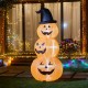 Glitzhome 8ft Lighted Inflatable Stacked Jack-O-Lantern Pumpkins Decor