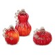 Glitzhome S/3 Red Glass Pumpkin & Gourd