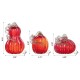 Glitzhome S/3 Red Glass Pumpkin & Gourd