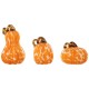 Glitzhome S/3 Orange Glass Pumpkin & Gourd