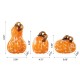 Glitzhome S/3 Orange Glass Pumpkin & Gourd