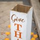 Glitzhome 30"H Fall and Thanksgiving Double Sided Washed White Wooden Box Shaped Porch Sign