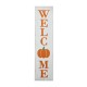 Glitzhome 30"H Fall and Thanksgiving Double Sided Washed White Wooden Box Shaped Porch Sign