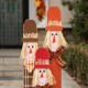 Glitzhome 36.25"H Lighted Wooden Scarecrow Family Porch Decor with Wreath