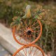 Glitzhome 33.25"H Fall Metal Bicycle Wheel Pumpkin Porch Decor