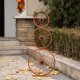 Glitzhome 33.25"H Fall Metal Bicycle Wheel Pumpkin Porch Decor