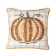 Glitzhome 18" Fall Embroidered Pumpkin Pillow Cover