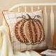 Glitzhome 18" Fall Embroidered Pumpkin Pillow Cover