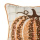 Glitzhome 18" Fall Embroidered Pumpkin Pillow Cover