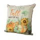 Glitzhome 20" Fall Embroidered Pumpkin Pillow