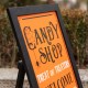 Glitzhome 24"H Halloween Wooden "Candy Shop" Standing Easel Sign or Hanging Decor