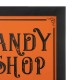 Glitzhome 24"H Halloween Wooden "Candy Shop" Standing Easel Sign or Hanging Decor