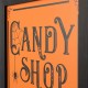 Glitzhome 24"H Halloween Wooden "Candy Shop" Standing Easel Sign or Hanging Decor