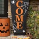 Glitzhome 42"H Halloween Wooden Welcome Coffin Porch Decor