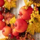 Glitzhome 24"D Apple Berry Leaf Wreath