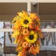 Glitzhome 26"H Sunflower Pumpkin Leaf Swag