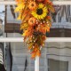 Glitzhome 26"H Sunflower Pumpkin Leaf Swag