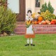 Glitzhome 36"H Metal Thanksgiving Pilgrim Girl Yard Stake, Standing Decor or Hanging Decor (Three function)