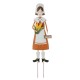 Glitzhome 36"H Metal Thanksgiving Pilgrim Girl Yard Stake, Standing Decor or Hanging Decor (Three function)