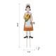 Glitzhome 36"H Metal Thanksgiving Pilgrim Girl Yard Stake, Standing Decor or Hanging Decor (Three function)