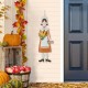 Glitzhome 36"H Metal Thanksgiving Pilgrim Girl Yard Stake, Standing Decor or Hanging Decor (Three function)