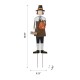 Glitzhome 36"H Metal Thanksgiving Pilgrim Boy Yard Stake, Standing Decor or Hanging Decor (Three function)