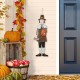 Glitzhome Set of 2 Metal Thanksgiving Pilgrim Yard Stake, Standing Decor or Hanging Decor  (Three Function)