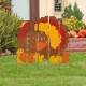 Glitzhome 41.5"H Thanksgiving Metal Turkey Combo Yard Stake or Hanging Decor (Two function)