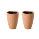 Glitzhome Set of 2 Oversized Eco-Friendly HDPE Terracotta Textured Tall Pot Planter