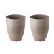 Glitzhome Set of 2 Oversized Eco-Friendly PE Sand Beige Faux Ceramic Tall Pot Planter