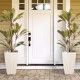 Glitzhome Set of 2 Oversized Eco-Friendly PE White Faux Ceramic Fluted Tapered Tall Pot Planter