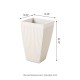 Glitzhome Set of 2 Oversized Eco-Friendly PE White Faux Ceramic Fluted Tapered Tall Pot Planter