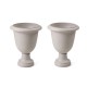 Glitzhome Set of 2 Oversized Eco-Friendly PE Sand Beige Faux Terrazzo Urn Planter