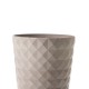 Glitzhome Set of 2 Oversized Eco-Friendly PE Sand Beige Faux Ceramic Textured Tall Pot Planter