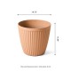 Glitzhome Set of 2 Oversized Eco-Friendly PE Terracotta Round Fluted Pot Planter