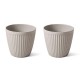 Glitzhome Set of 2 Oversized Eco-Friendly PE Sand Beige Terrazzo Round Fluted Pot Planter