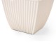 Glitzhome Set of 2 Oversized Eco-Friendly PE White Faux Ceramic Square Fluted Pot Planter