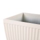 Glitzhome Set of 2 Oversized Eco-Friendly PE White Faux Ceramic Square Fluted Pot Planter