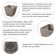 Glitzhome Set of 2 Oversized Eco-Friendly PE Faux Concrete Square Fluted Pot Planter