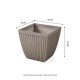 Glitzhome Set of 2 Oversized Eco-Friendly PE Faux Concrete Square Fluted Pot Planter